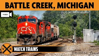 Battle Creek, Michigan, USA | LIVE Train Camera (Fixed View — East)