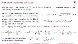 7.03 The hydrogen relativistic correction