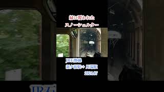 緑に覆われたスノーシェルター　JR石勝線　新夕張駅⇒川端駅　＃車窓＃風景＃train＃車窓から＃展望＃鉄道＃車窓からの風景＃JR＃旅行＃列車＃印象的＃車窓風景 #車窓からの風景 #電車 #鉄道