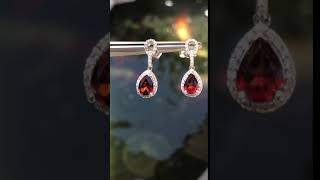 Garnet \u0026 Diamonds Earring