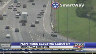 Man caught riding electric scooter on interstate