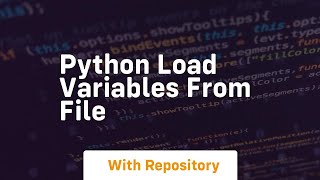 python load variables from file