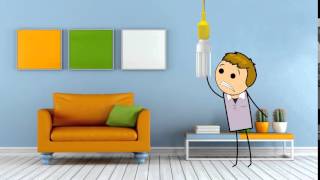 Character screwing in a lightbulb