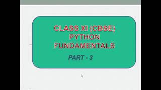 Python Fundamentals Class 11 Computer Science | Simple input & output and Programs