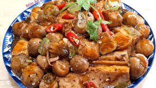 NẤM RƠM KHO ĐẬU HỦ ,Vừa Ngon  dễ làm ,bắt cơm/Tại Nhà /Món Chay Ngon
