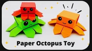 Origami Jumping Paper Octopus |  How To Make Paper Jumping Octopus| Easy Paper Craft | DIY