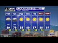 partly cloudy and hot monday... unsettled and cooler tuesday