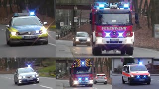 [Schwerer VU auf Bergstraße] #Einsatzfahrten zu #Verkehrsunfall in Bad Essen// NEF+LF10+ELW+ZPKW+DLK