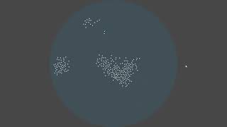 Test of flocking algorythm. Made with Unity