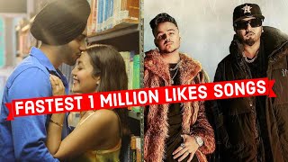 Fastest 1 Million Likes Indian Songs (Top 22) - Hindi Punjabi Bollywood Songs