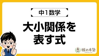 【中1数学】文字式「大小関係を表す式」