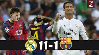 Top 5 Partidos donde Real Madrid Humilló al FC Barcelona