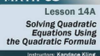 Math 65 - Lesson 14a