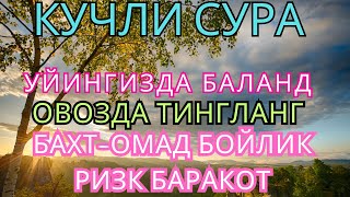 КУЧЛИ СУРА Сешанба ТОНГИНГИЗНИ БУ ЗИКРЛАРНИ АЙТИШ БИЛАН БОШЛАНГ КЕЧГАЧА АЛЛОҲНИНГ ПАНОҲИДА БЎЛАСИЗ