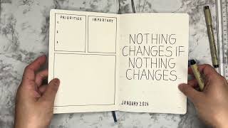 New Bullet Journal Set-Up | January 2024 | Thoughts About Work-Life, My New Job