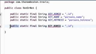 Android Application Development Tutorial 112 Setting up SQLite Database Variables