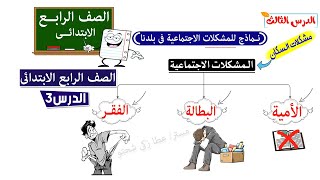 نماذج للمشكلات الاجتماعية في بلدنا للصف الرابع الابتدائى | الدرس الثالث