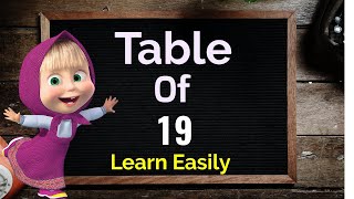 Table of 19 | Learn Multiplication Table of 19| 19 ka Table |  19 ka pahada | Maths Table