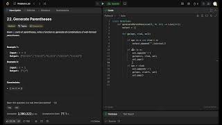 Leetcode 22 - Generate Parentheses - Python (NeetCode 24/150)