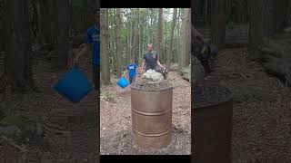 MAKING CHARCOAL IN 48 SECONDS - BIOCHAR | BBQ FUEL #howto #charcoal #biochar #primitive #woodlands