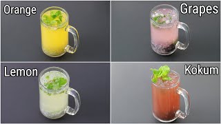 4 Refreshing Summer Drinks - No Soda Healthy Summer Drinks - Easy Summer Fruit Juice Recipes