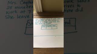 Open Number line strategy when solving for elapsed time (finding start time)