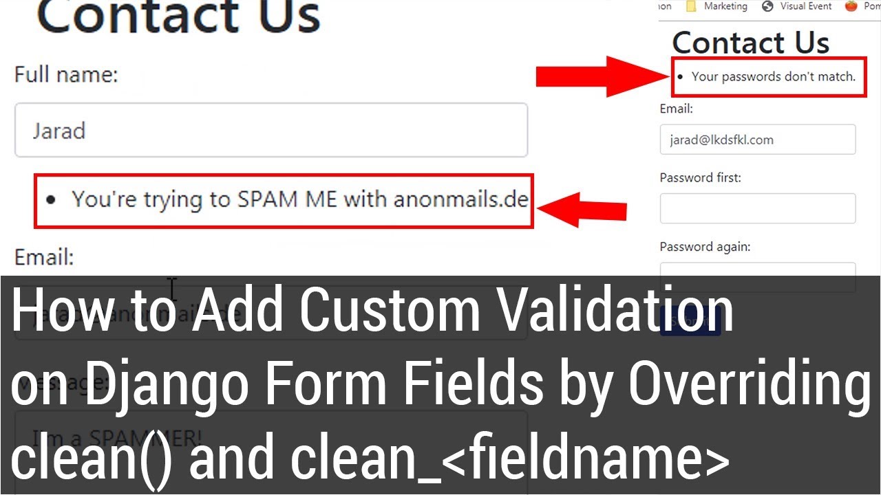 How To Add Custom Validation On Django Form Fields - YouTube