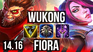 WUKONG vs FIORA (TOP) | 6 solo kills, Rank 11 Wukong | BR Grandmaster | 14.16