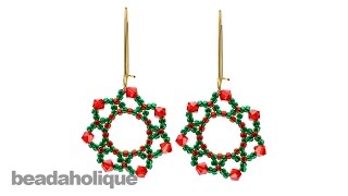 How to Bead Weave the Festive Holiday Flower Earrings