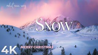 Snow Winter 4K Relaxation Film 🎉New Year Music 2023 🎉Winter Instrumental Music for Good Mood ⛄🎄