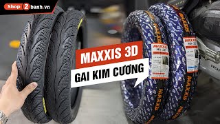 Cận cảnh vỏ xe gai kim cương 3D, Vỏ Maxxis gai đẹp, bám đường tốt, phù hợp mọi cung đường,giá hợp lý