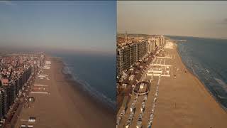 Blankenberge strand met en zonder corna maatregelen