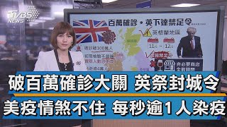 破百萬確診大關 英祭封城令 美疫情煞不住 每秒逾1人染疫