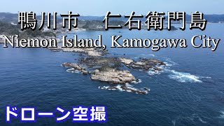 千葉県鴨川市太海浜　仁右衛門島　ドローン空撮4K【2023 4 5】