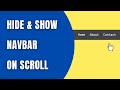 Hide and Show Navbar On Scroll With JavaScript | HowToCodeSchool.com