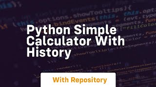 Python simple calculator with history