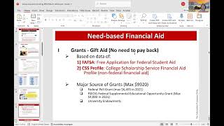 Maximizing financial aid for higher education -Presented in Chinese 中文讲座