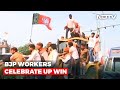 Election Results 2022: BJP Supporters, With A Bulldozer, Celebrate Party's Win In UP