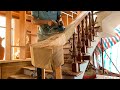 Project Of Construction & Installation Of Indoor Wooden Stairs - Beautiful Curved Wooden Stairs !