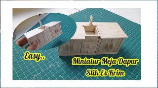 Sangat mudah..! Membuat Miniatur Meja Dapur dari Stik Es Krim.. #stikeskrim #diy