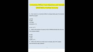 Corrections Officer Exam Questions and Answers 2022 2023 Verified Answers