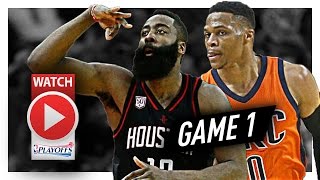 James Harden vs Russell Westbrook Game 1 MVP Duel Highlights (2017 Playoffs) Thunder vs Rockets