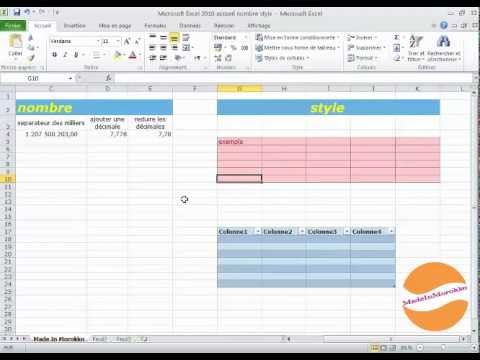 Formation Bureautique Microsoft Office, Microsoft Excel 2010 Nombre ...