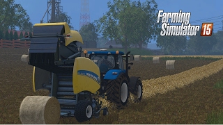 Farming Simulator 15 - Belowanie słomy z marką New Holland!