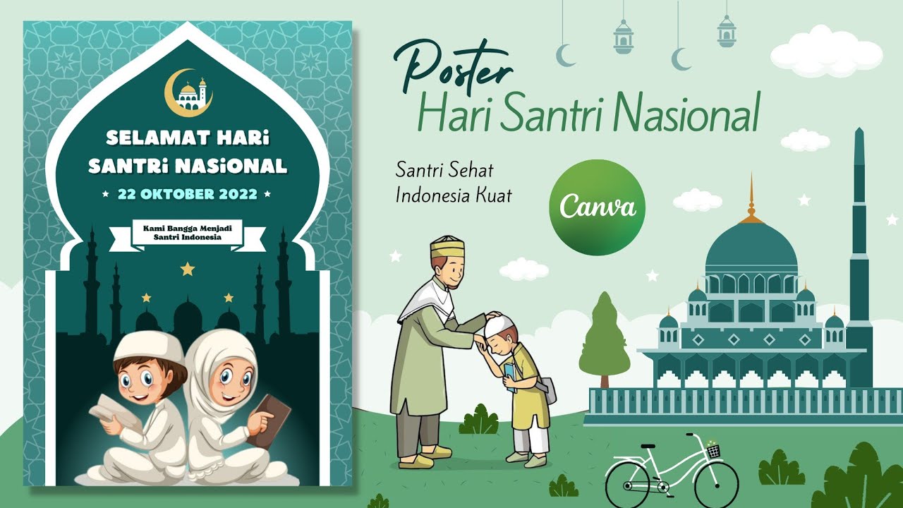 Cara Membuat Poster Hari Santri Nasional 2022 || Canva Tutorial - YouTube