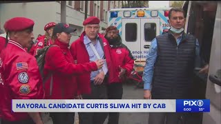 NYC mayoral candidate Sliwa hit by taxi