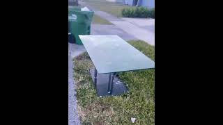 Throwing a concrete slab at a glass desk - u/vexedbomber89 from r/Unexpected