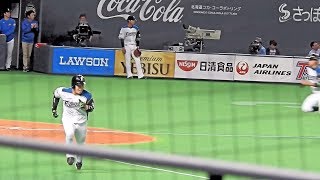 ＜2018.6.1中日戦3回裏2アウト満塁＞近藤健介がレフトへタイムリーヒットを放つ！