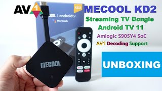 🔥MECOOL KD2 Google Certified Android TV Stick / Dongle with S905Y4 SoC (AV1 codec) Unboxing