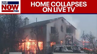 Palisades Fire: Home collapses while reporter on the air in Los Angeles: \